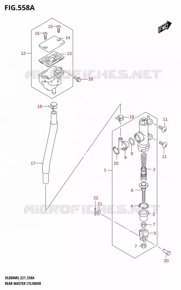 MAITRE CYLINDRE DE FREIN ARRIERE Suzuki MOTO 800 V-STROM 2025  DL800UQM5 E21 2025 M5 (E21)
