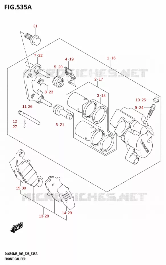 ETRIER DE FREIN AVANT Suzuki MOTO 650 V-STROM 2025  DL650A 2025 M5 (E28)
