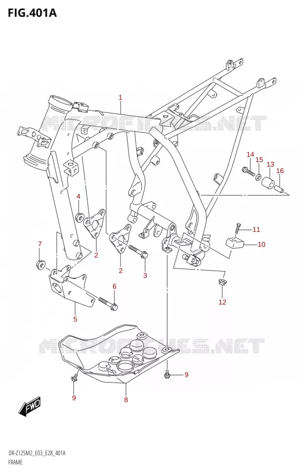 CADRE Suzuki MOTO 125 DR-Z 2022  DR-Z125 2022 M2 (E28)