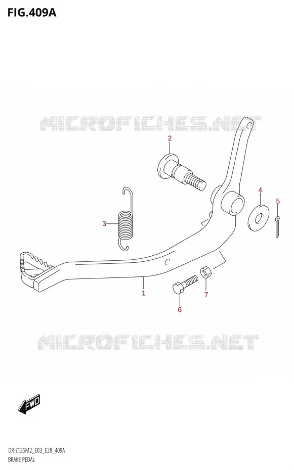 PEDALE DE FREIN Suzuki MOTO 125 DR-Z 2022  DR-Z125 2022 M2 (E28)