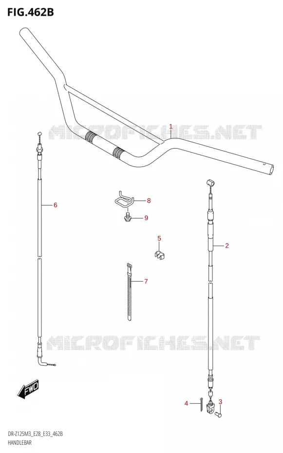 GUIDON (DR-Z125L:E28) Suzuki MOTO 125 DR-Z 2023  DR-Z125LM3 E28 2023 M3 (E28)