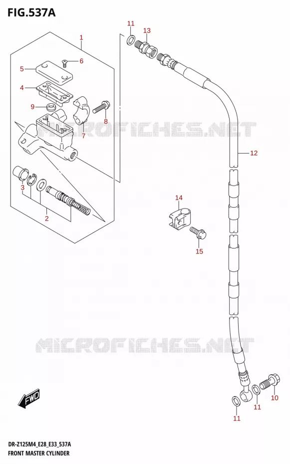 MAITRE CYLINDRE AVANT (DR-Z125L) Suzuki MOTO 125 DR-Z 2024  DR-Z125LM4 E28 2024 M4 (E28)