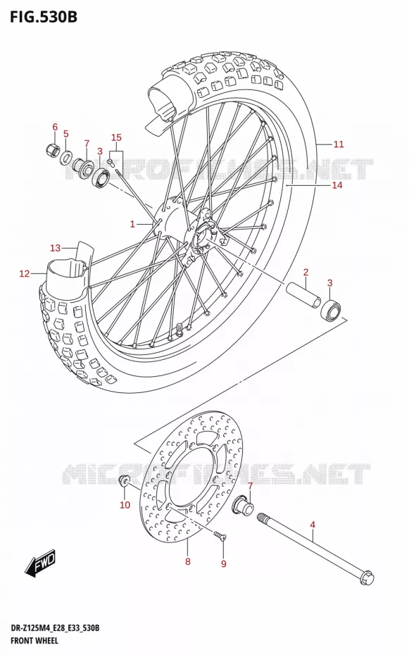 ROUE AVANT (DR-Z125L) Suzuki MOTO 125 DR-Z 2024  DR-Z125LM4 E28 2024 M4 (E28)