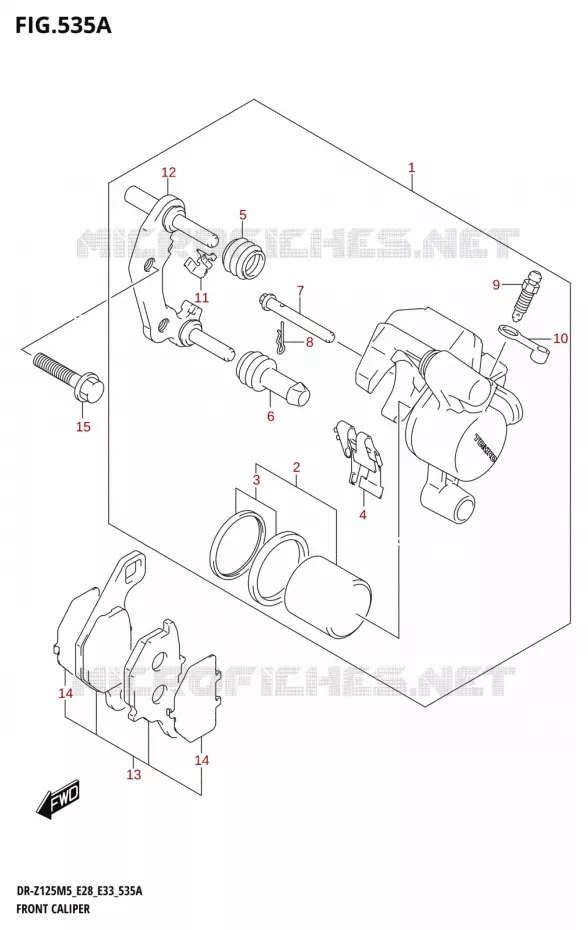 ETRIER DE FREIN AVANT (DR-Z125L) Suzuki MOTO 125 DR-Z 2025  DR-Z125LM5 E28 2025 M5 (E28)