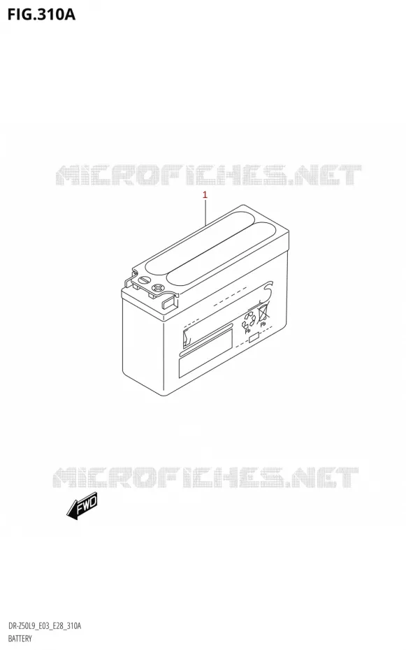 BATTERIE (DR-Z50:E03) Suzuki MOTO 50 DR 2019  DR-Z50 2019 L9 (E28)