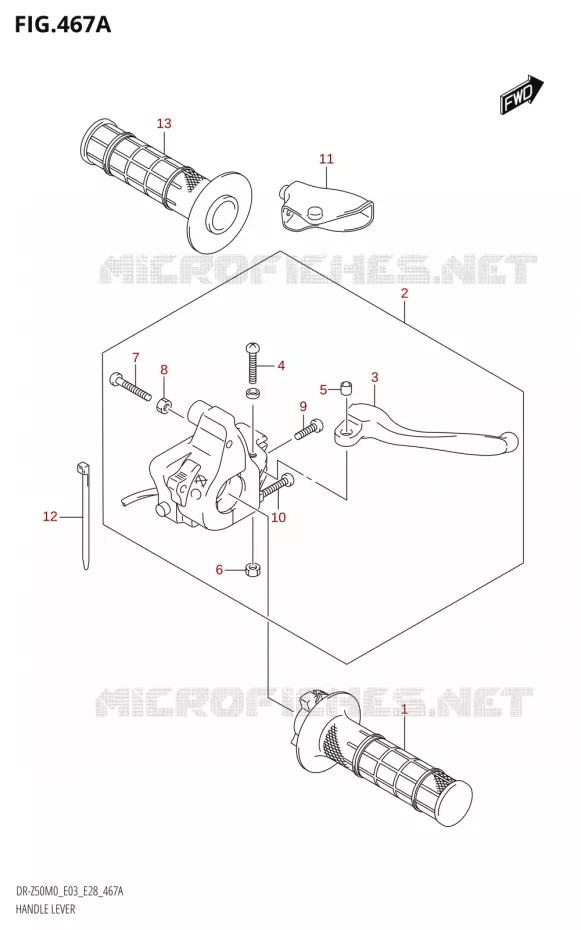 LEVIERS - POIGNEES Suzuki MOTO 50 DR 2020  DR-Z50 2020 M0 (E28)