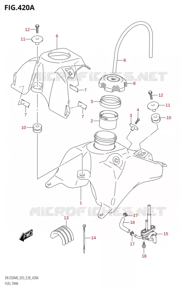 RESERVOIR D'ESSENCE Suzuki MOTO 50 DR 2020  DR-Z50 2020 M0 (E28)