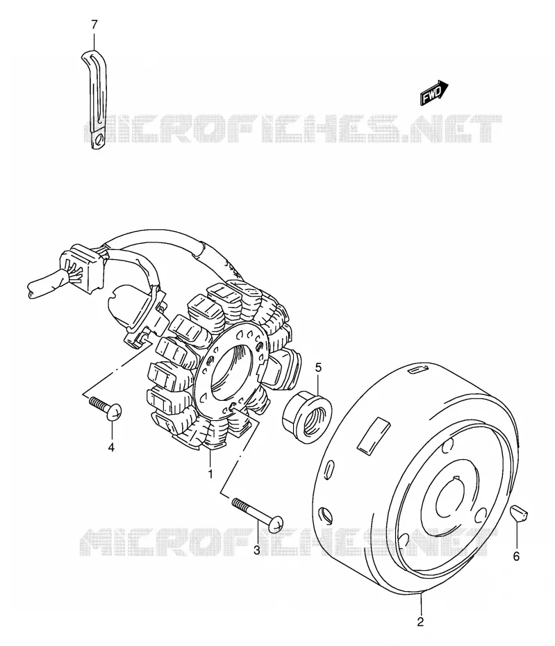 ALLUMAGE ROTOR - STATOR Suzuki QUAD 160 OZARK 1997  LT-F160V(P24)