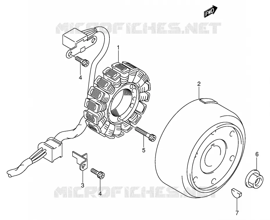 ALLUMAGE ROTOR - STATOR Suzuki QUAD 400 QUADSPORT 2007  LT-Z400K7(E3/E28)
