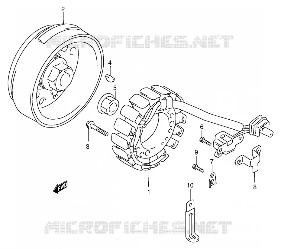 ALLUMAGE ROTOR - STATOR Suzuki QUAD 500 QUADMASTER 1999  LT-F500FX(E3/E28)