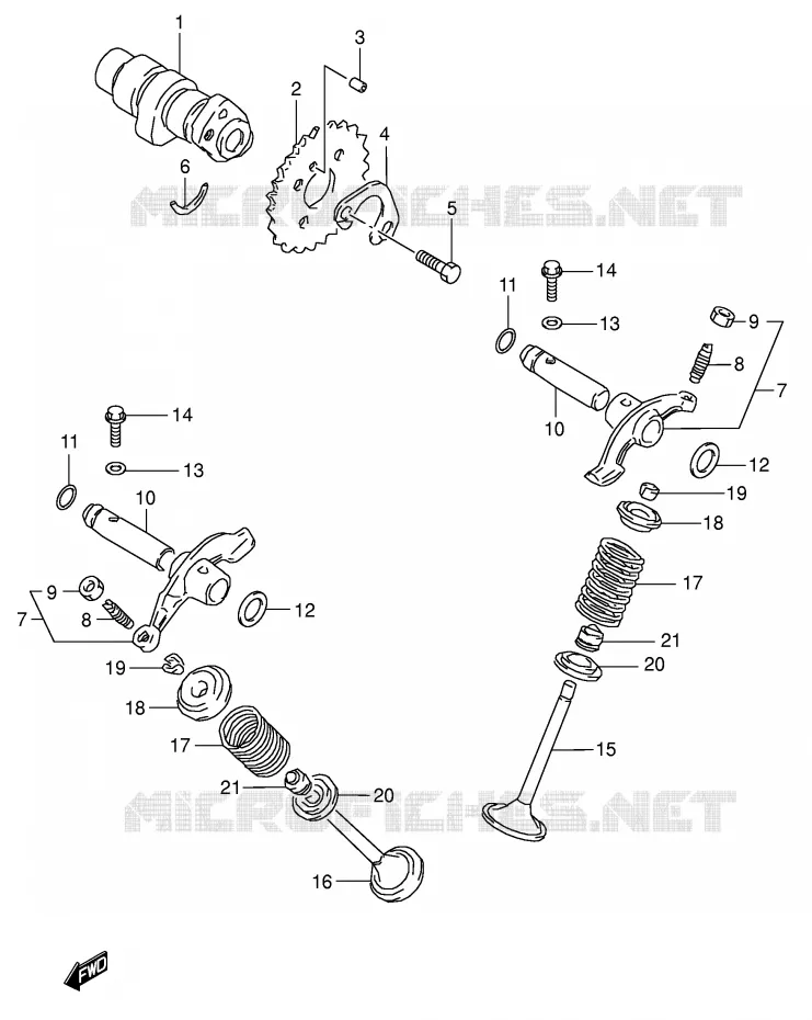 ARBRE A CAMES - SOUPAPES Suzuki QUAD 160 OZARK 2003  LT-F160K3(P24)