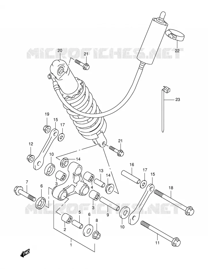 BIELLETTE DE SUSPENSION ARRIERE Suzuki MOTO 650 FREEWIND 2001  XF650K1(E2)