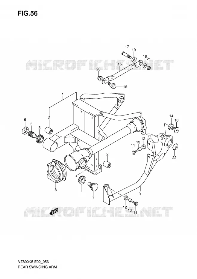 BRAS OSCILLANT ARRIERE Suzuki MOTO 800 MARAUDER 2008  VZ800UK8(E2)