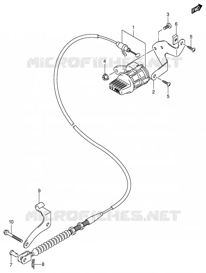 CABLE DE MARCHE ARRIERE Suzuki QUAD 250 QUADSPORT 2006  LT-Z250K6(E19)