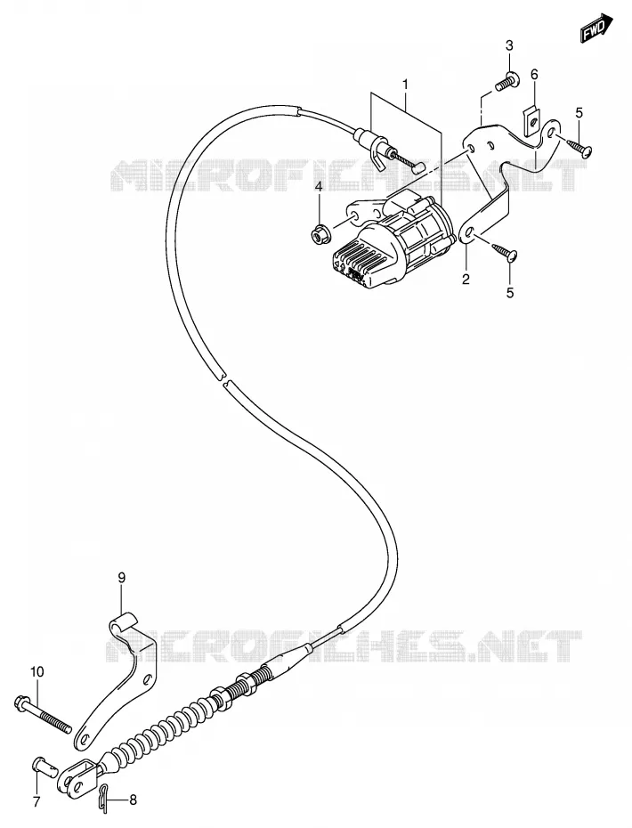 CABLE DE MARCHE ARRIERE Suzuki QUAD 250 QUADSPORT 2007  LT-Z250K7(E28/E33)