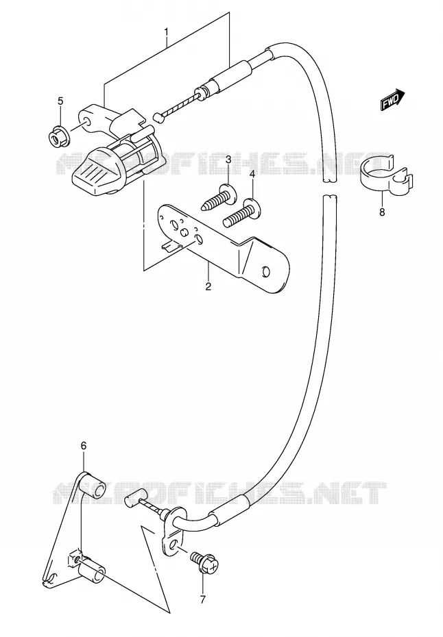 CABLE DE MARCHE ARRIERE Suzuki QUAD 400 QUADSPORT 2006  LT-Z400K6(E3/E28)