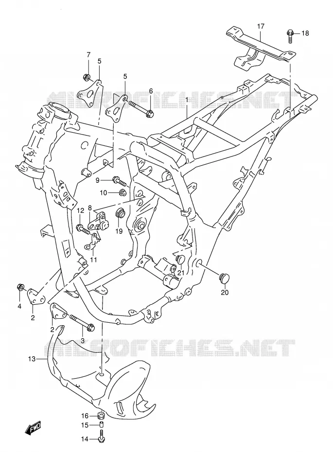 CADRE Suzuki MOTO 650 FREEWIND 1999  XF650UX(E2)
