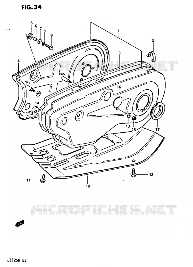 CARTER DE CHAINE Suzuki QUAD 125 QUADRUNNER 1985  LT125F(E3)