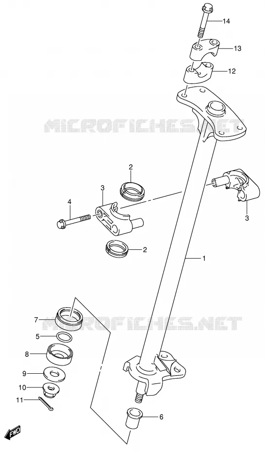 COLONNE DE DIRECTION (MODELE K4/K5/K6) Suzuki QUAD 250 OZARK 2004  LT-F250K4(E3/E28)