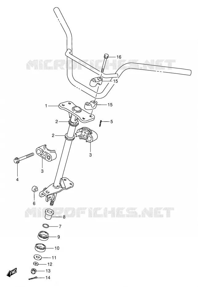COLONNE DE DIRECTION Suzuki QUAD 250 KINGQUAD 1996  LT-F4WDT(E28)