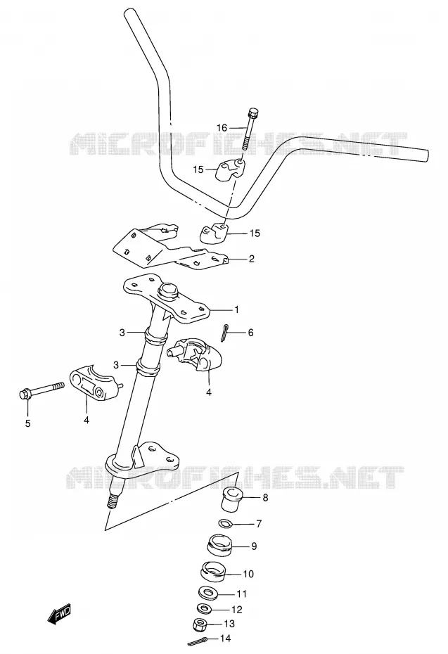 COLONNE DE DIRECTION Suzuki QUAD 250 OZARK 1998  LT-F250W(E24)
