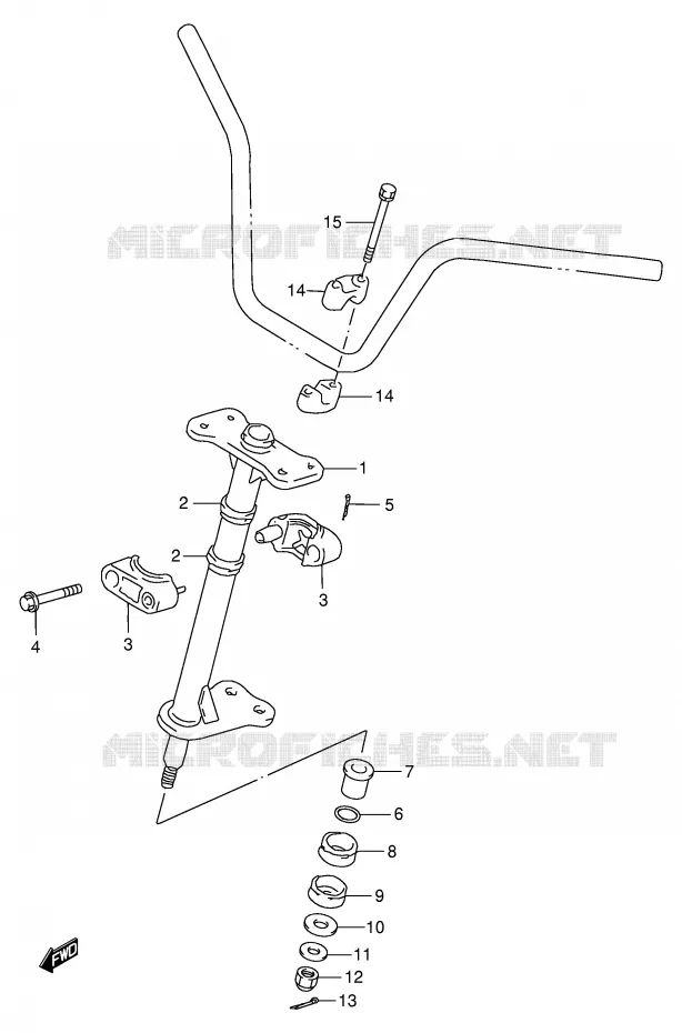 COLONNE DE DIRECTION Suzuki QUAD 250 OZARK 1999  LT-F250X(E24)