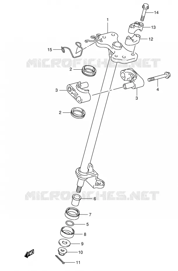 COLONNE DE DIRECTION Suzuki QUAD 400 EIGER 2002  LT-A400K2(E3/E28)