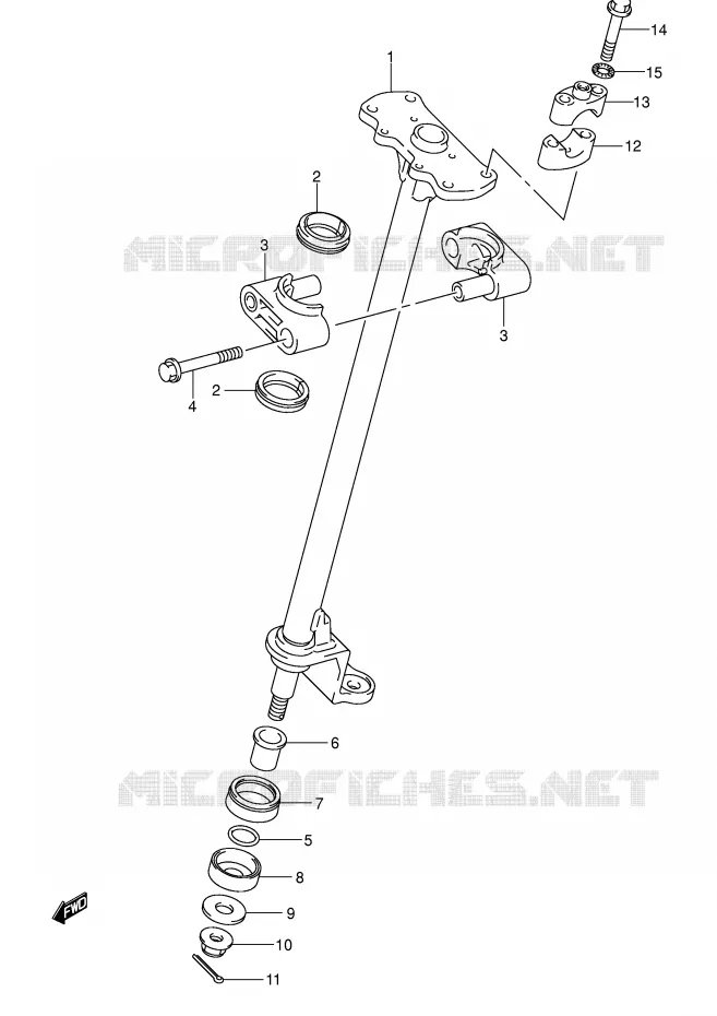 COLONNE DE DIRECTION Suzuki QUAD 500 VINSON 2005  LT-A500FK5(P28/P33)