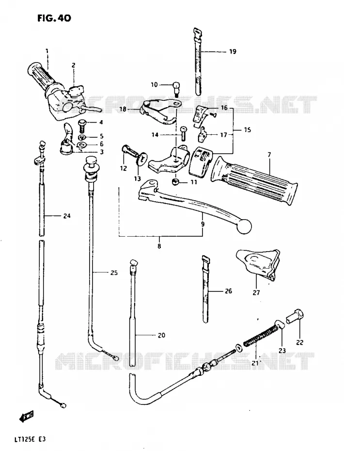 COMMODOS - CABLES (MODELE E) Suzuki QUAD 125 QUADRUNNER 1983  LT125D(E3)