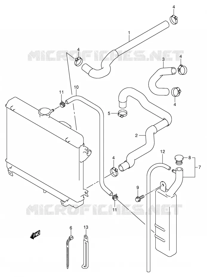 DURITE DE RADIATEUR Suzuki QUAD 500 VINSON 2004  LT-F500FK4(P24)