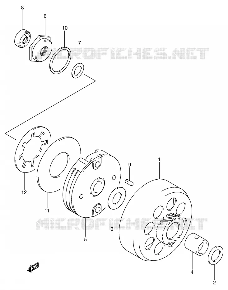 EMBRAYAGE Suzuki QUAD 50 MINIQUAD-SPORT 2004  LT-A50K4(P3/P28)