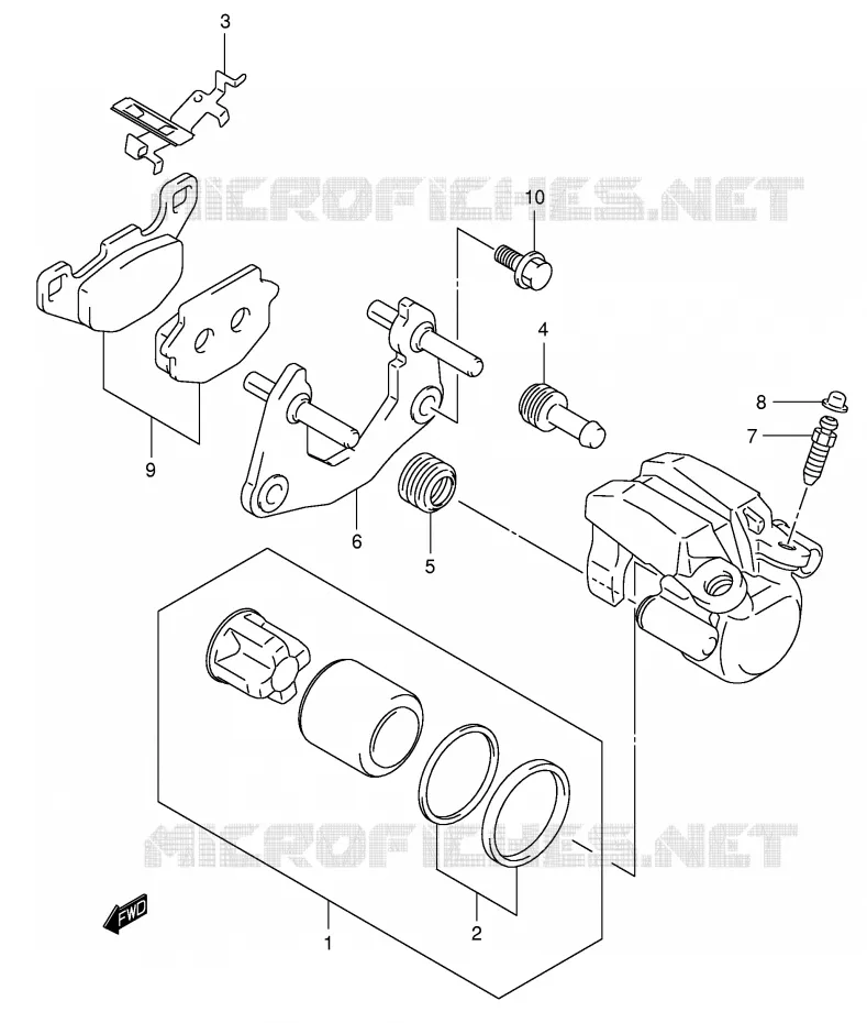 ETRIER DE FREIN ARRIERE (MODELE K3) Suzuki QUAD 500 VINSON 2002  LT-A500FK2(E3/E28)