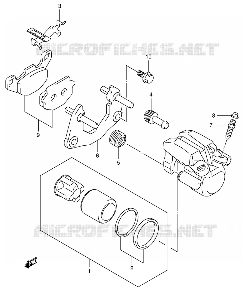 ETRIER DE FREIN ARRIERE (MODELE K4) Suzuki QUAD 500 KINGQUAD 2006  LT-A500FK6(P28/P33)