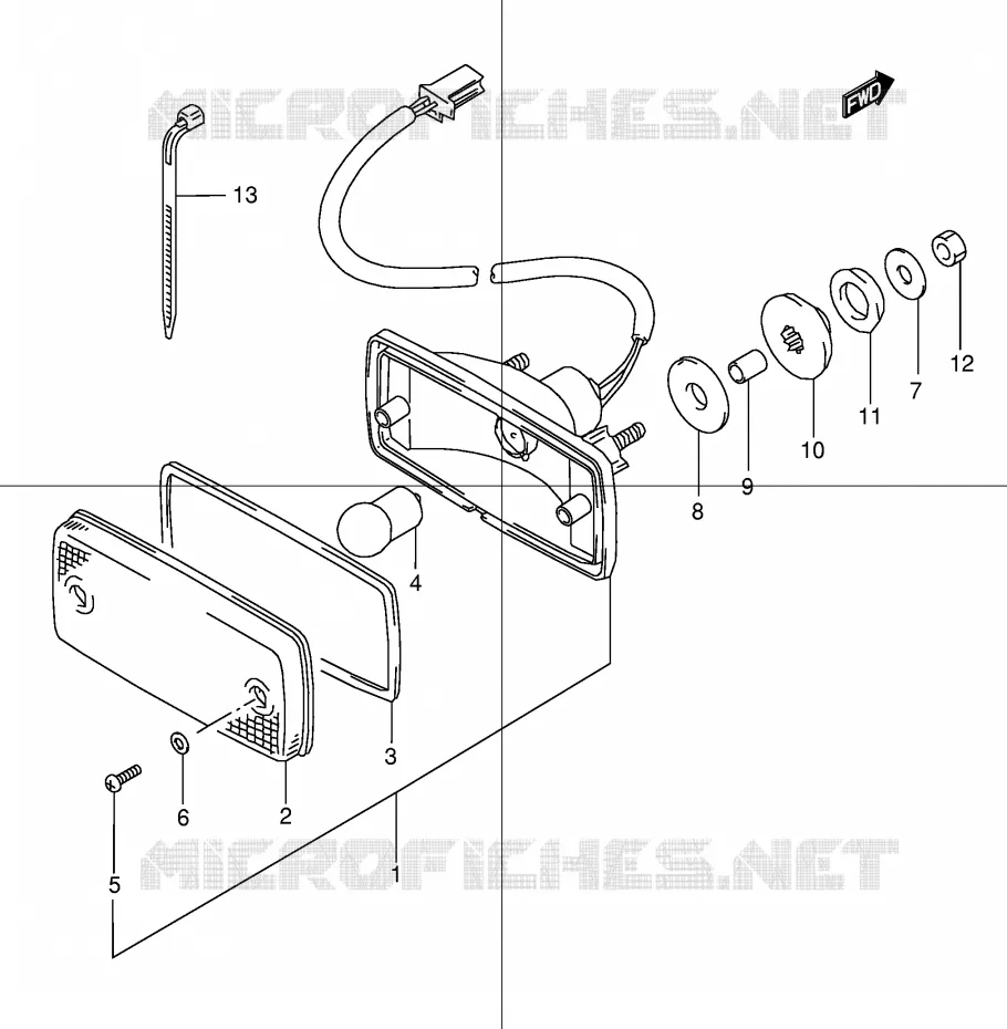 FEU ARRIERE (MODELE V/W/X/Y/K1) Suzuki QUAD 160 OZARK 2002  LT-F160K2(P24)