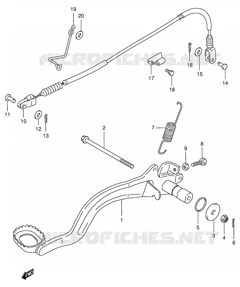 FREIN ARRIERE Suzuki QUAD 250 KINGQUAD 1997  LT-F4WDV(E28)