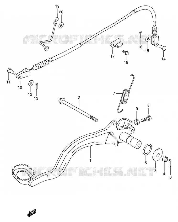 FREIN ARRIERE Suzuki QUAD 250 OZARK 2001  LT-F250FK1(E24)