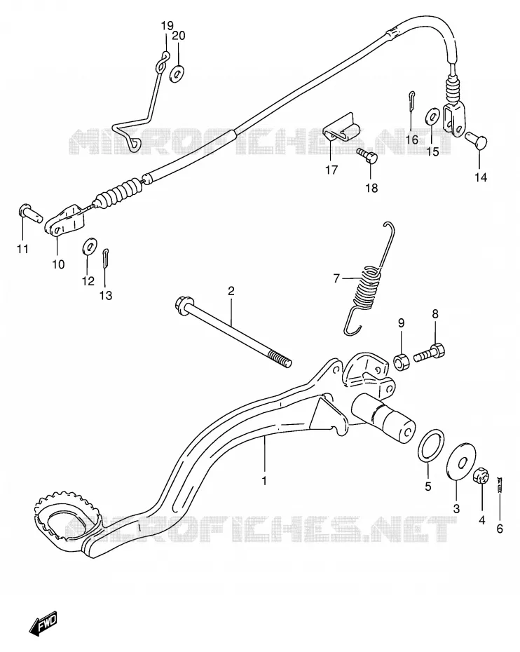 FREIN ARRIERE Suzuki QUAD 250 OZARK 2001  LT-F250K1(E24)