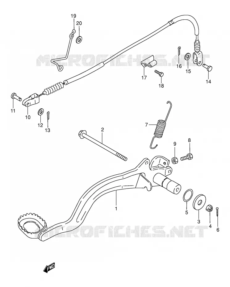 FREIN ARRIERE Suzuki QUAD 300 KINGQUAD 1996  LT-F4WDXT(E17)