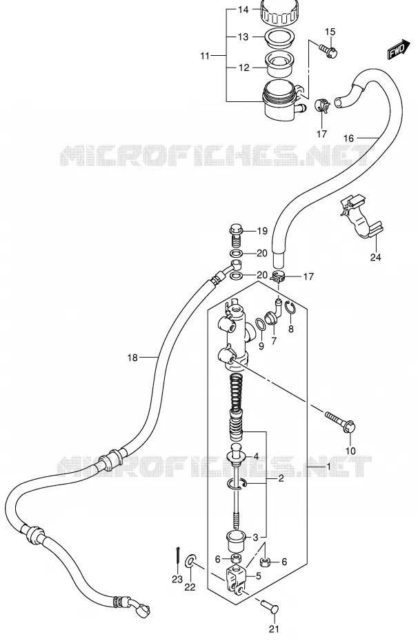 MAITRE CYLINDRE ARRIERE Suzuki QUAD 500 VINSON 2007  LT-A500FK7(P28/P33)