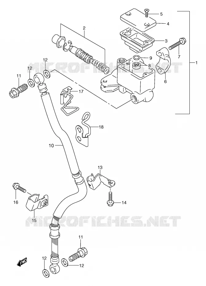 MAITRE CYLINDRE AVANT (MODELE Y/K1) Suzuki MOTO 650 FREEWIND 1997  XF650UV(E2)