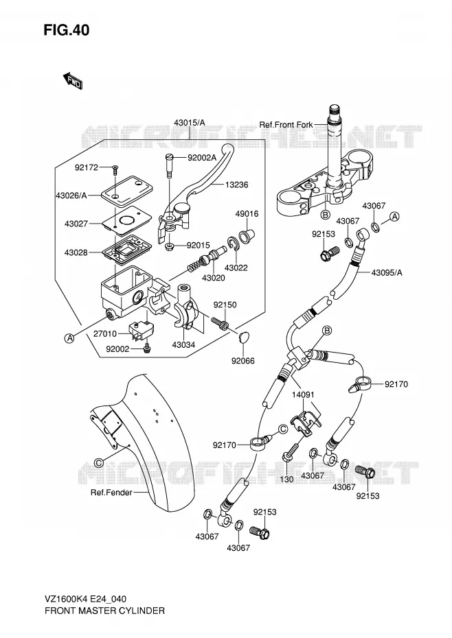 MAITRE CYLINDRE AVANT Suzuki MOTO 1600 MARAUDER 2005  VZ1600K5(E24)