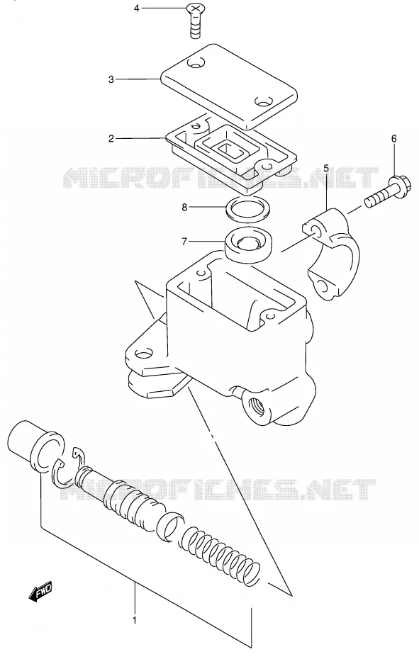 MAITRE CYLINDRE AVANT Suzuki QUAD 300 KINGQUAD 2001  LT-F300FK1(E3/E28)