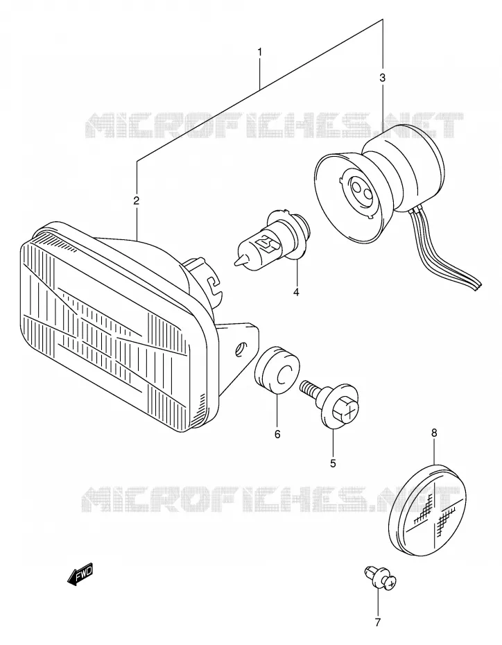 PHARE (MODELE K3/K4) Suzuki QUAD 400 EIGER 2005  LT-A400FK5(P3/P28)