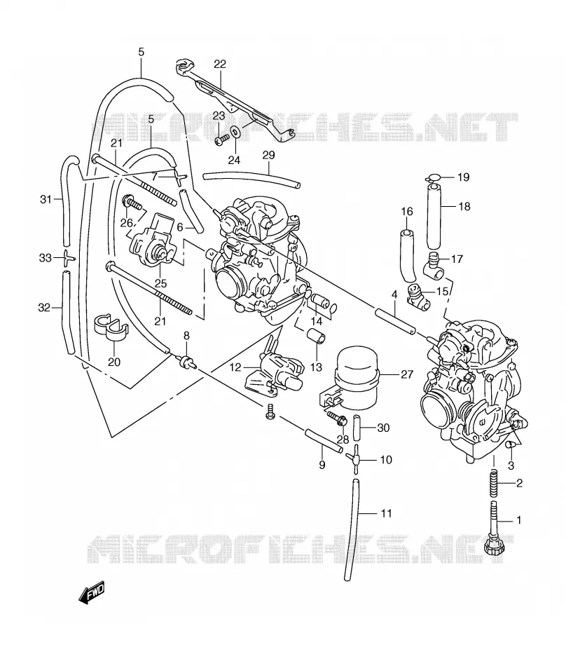 PIECES EXTERNES CARBURATEUR Suzuki MOTO 650 FREEWIND 1997  XF650UV(E2)