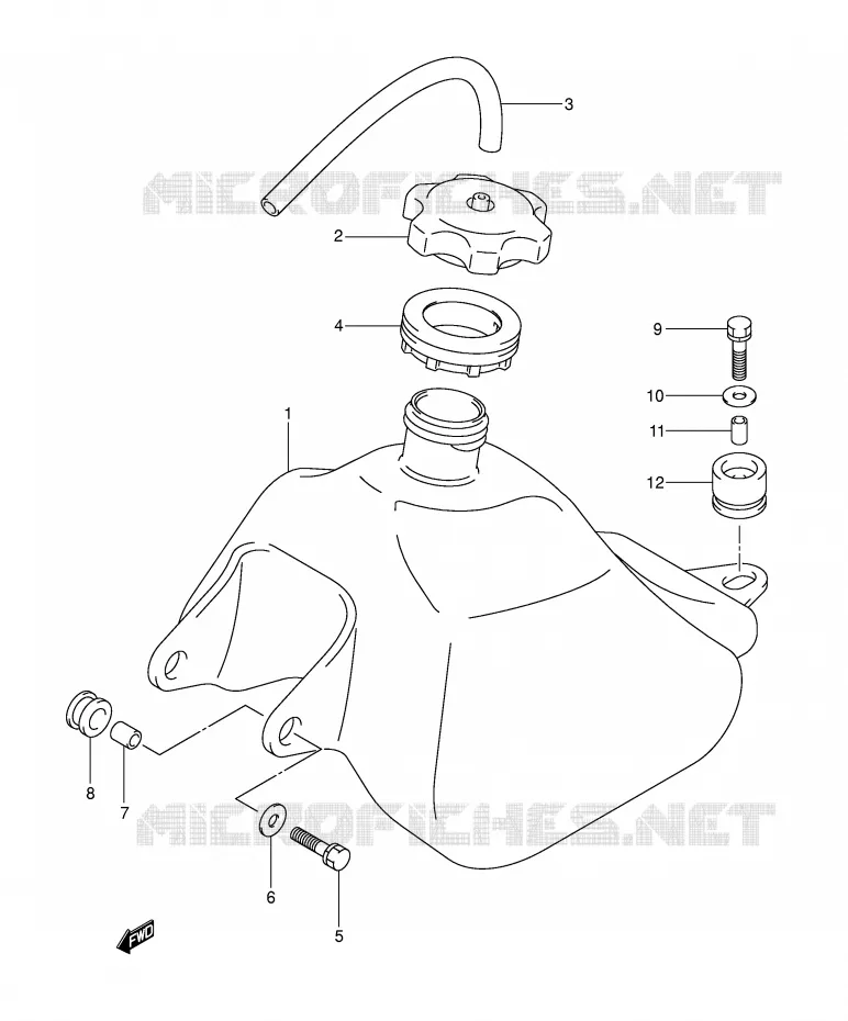 RESERVOIR D'ESSENCE Suzuki QUAD 50 MINIQUAD-SPORT 2004  LT-A50K4(P2)