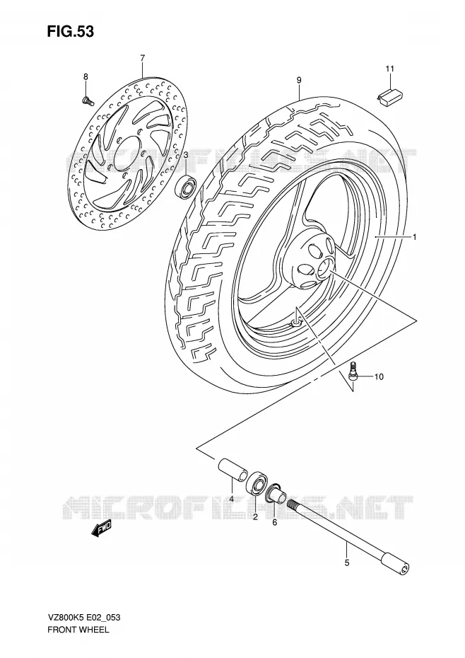 ROUE AVANT Suzuki MOTO 800 MARAUDER 2009  VZ800UK9(E2)