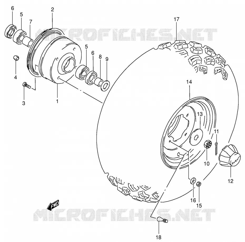ROUE AVANT Suzuki QUAD 160 OZARK 2005  LT-F160K5(P24)