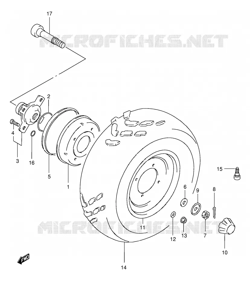 ROUE AVANT Suzuki QUAD 300 KINGQUAD 1999  LT-F300X(E24)
