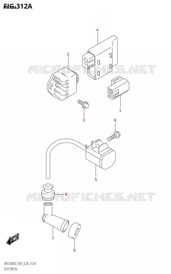 PARTIE ELECTRIQUE (E03) Suzuki MOTO 50 DR 2022  DR-Z50 2022 M2 (E28)