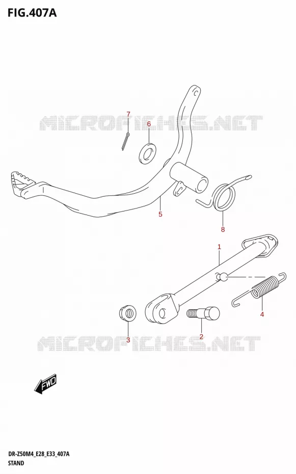 BEQUILLE Suzuki MOTO 50 DR 2024  DR-Z50 2024 M4 (E28)